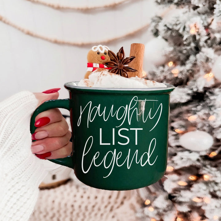Naughty List Legend Funny Ceramic Coffee Mug Christmas Cheeky Gift for Friends