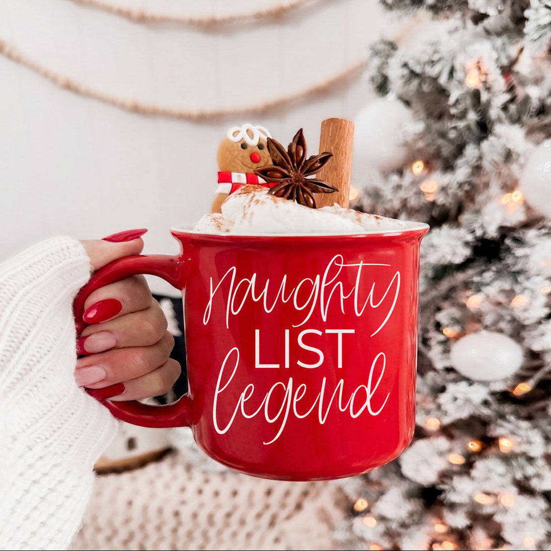 Naughty List Legend Funny Ceramic Coffee Mug Christmas Cheeky Gift for Friends