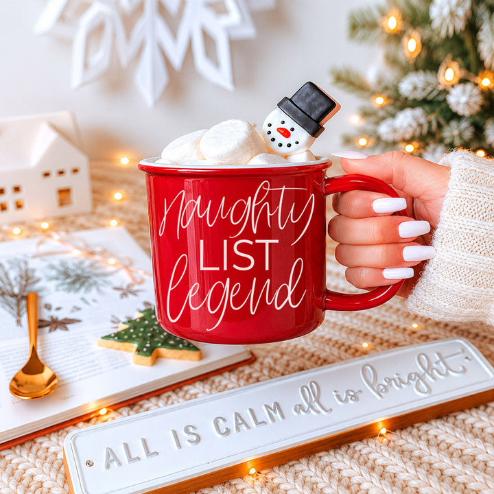 Naughty List Legend Funny Ceramic Coffee Mug Christmas Cheeky Gift for Friends