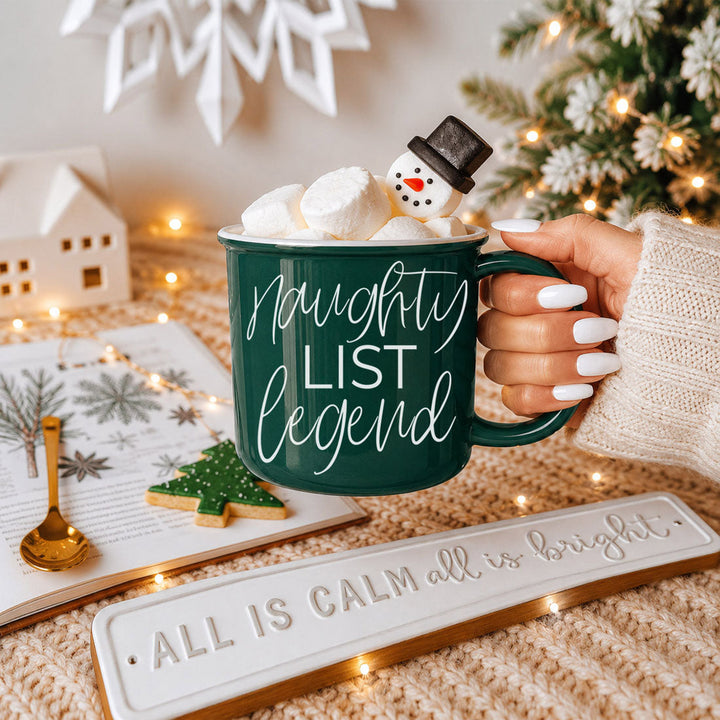 Naughty List Legend Funny Ceramic Coffee Mug Christmas Cheeky Gift for Friends