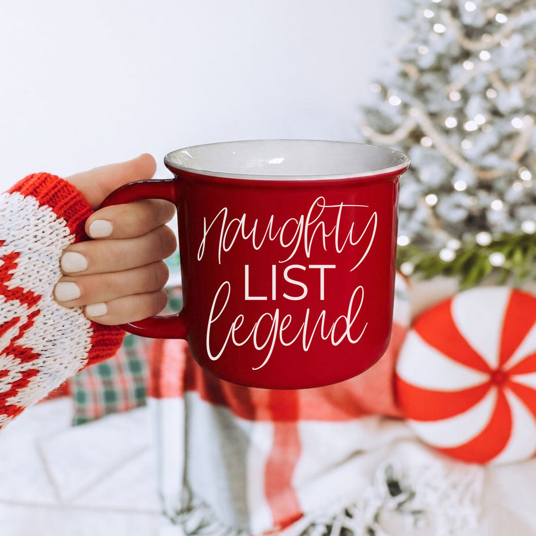 Naughty List Legend Funny Ceramic Coffee Mug Christmas Cheeky Gift for Friends