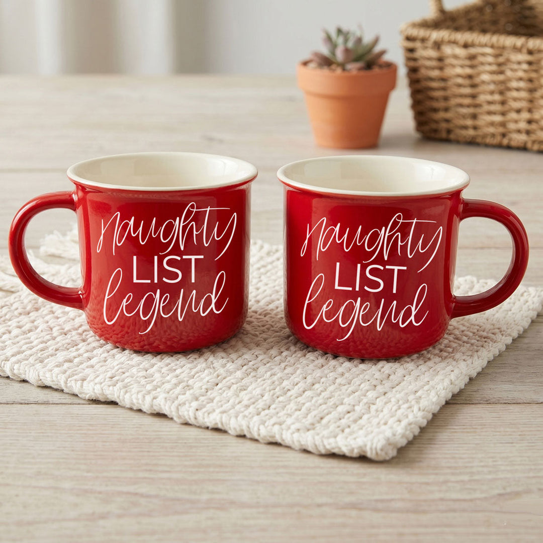 Naughty List Legend Funny Ceramic Coffee Mug Christmas Cheeky Gift for Friends
