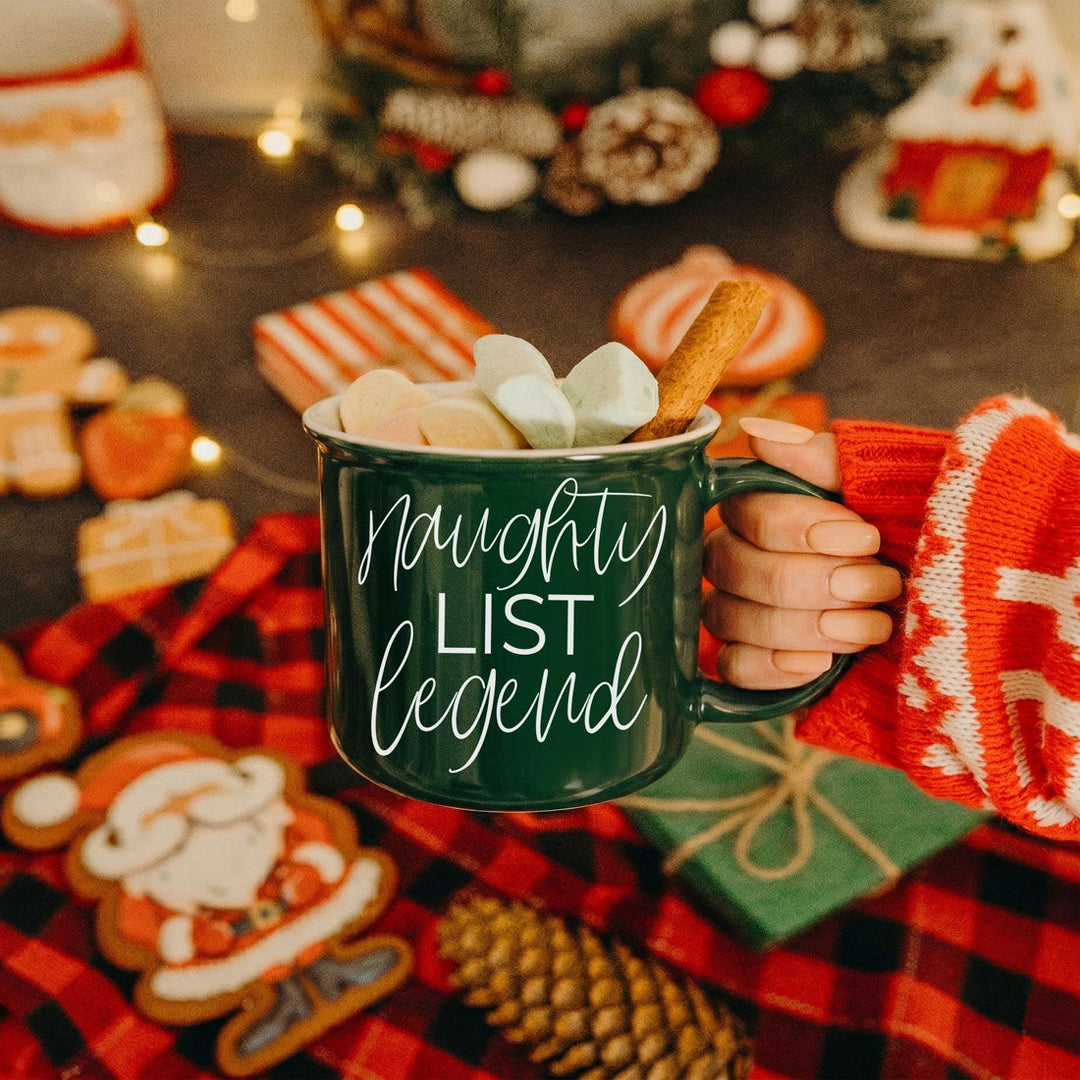 Naughty List Legend Funny Ceramic Coffee Mug Christmas Cheeky Gift for Friends