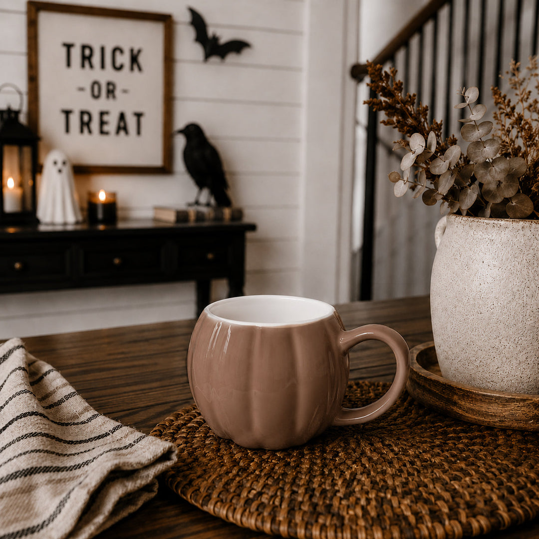 Pumpkin Shaped Ceramic Coffee Mug 16.8oz Fall Drinkware Great Gift for Friends