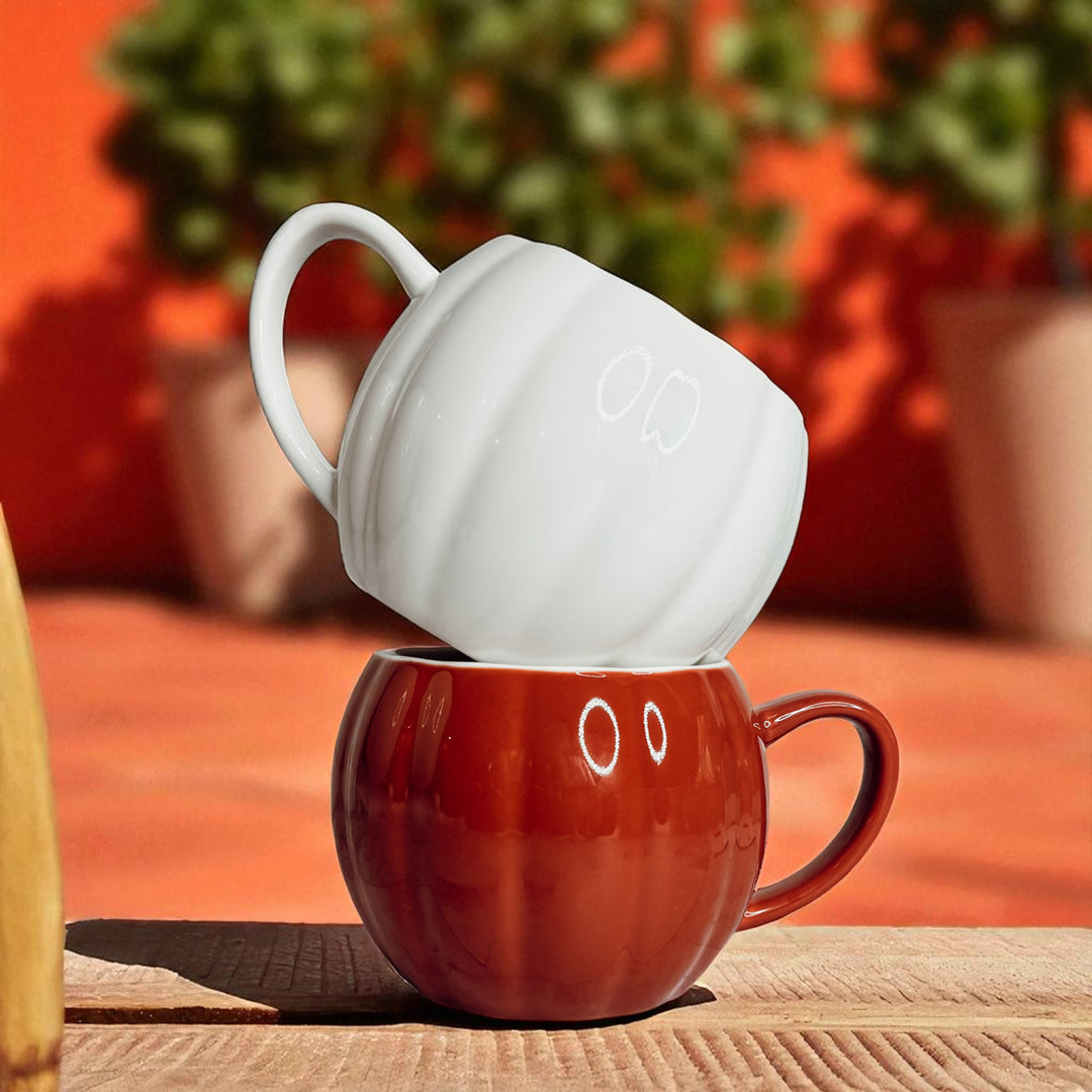Pumpkin Shaped Ceramic Coffee Mug 16.8oz Fall Drinkware Great Gift for Friends