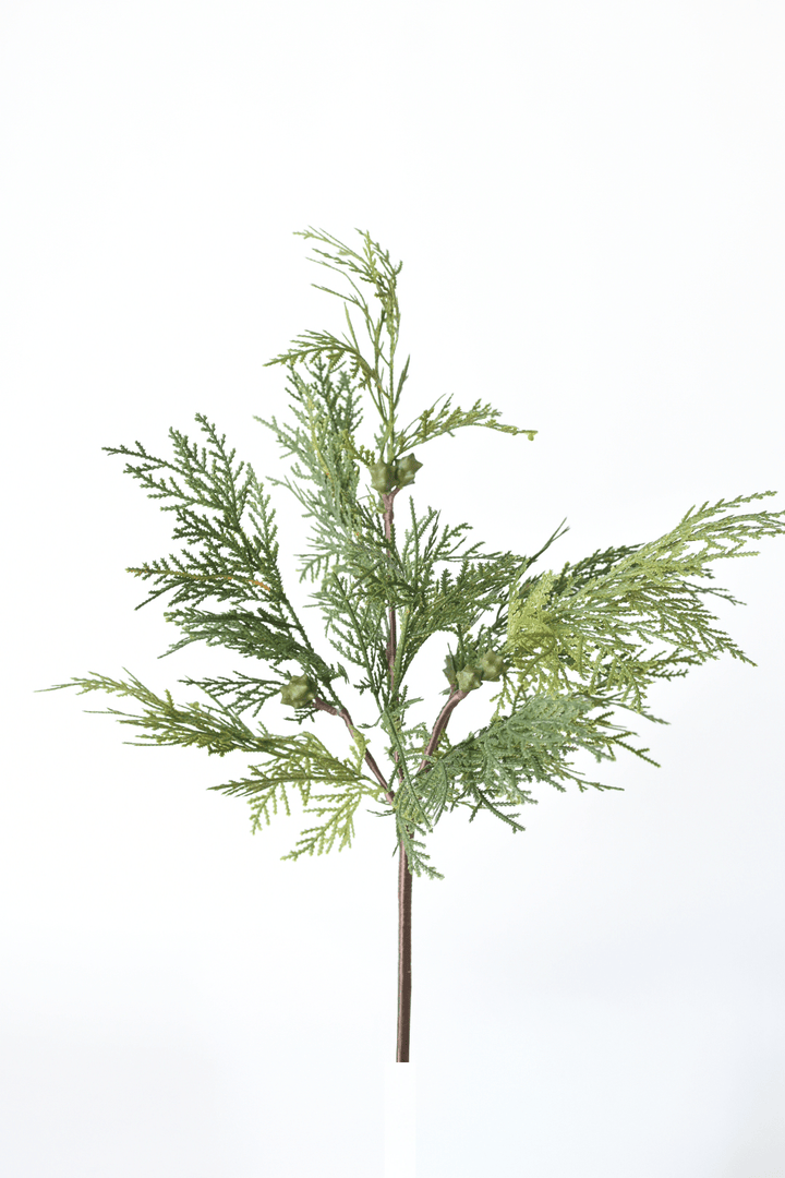 16" Faux Cedar with Pod Stem