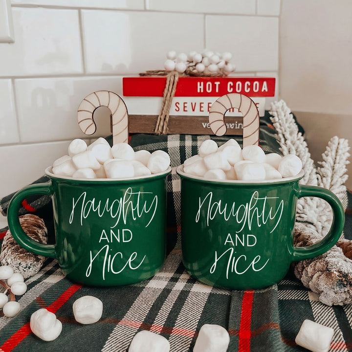 Naughty and Nice Ceramic Coffee Mug Christmas Holiday Cheeky Gift for Friends