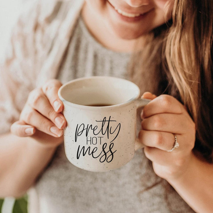 Pretty Hot Mess Ceramic Coffee Mug 14oz Double Sided Fun Gift for Coffee Lovers
