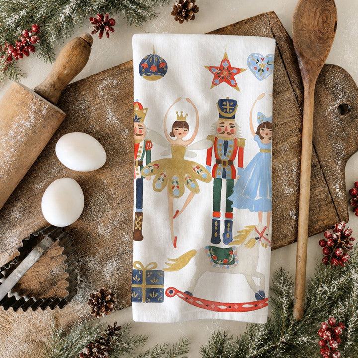 Nutcracker Blues Christmas Kitchen Tea Towel Holiday Decor Fun Gift for Friends