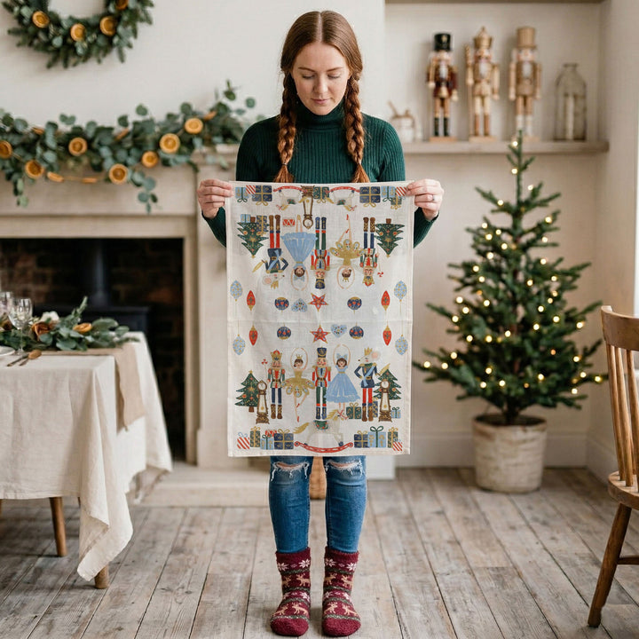 Nutcracker Blues Christmas Kitchen Tea Towel Holiday Decor Fun Gift for Friends