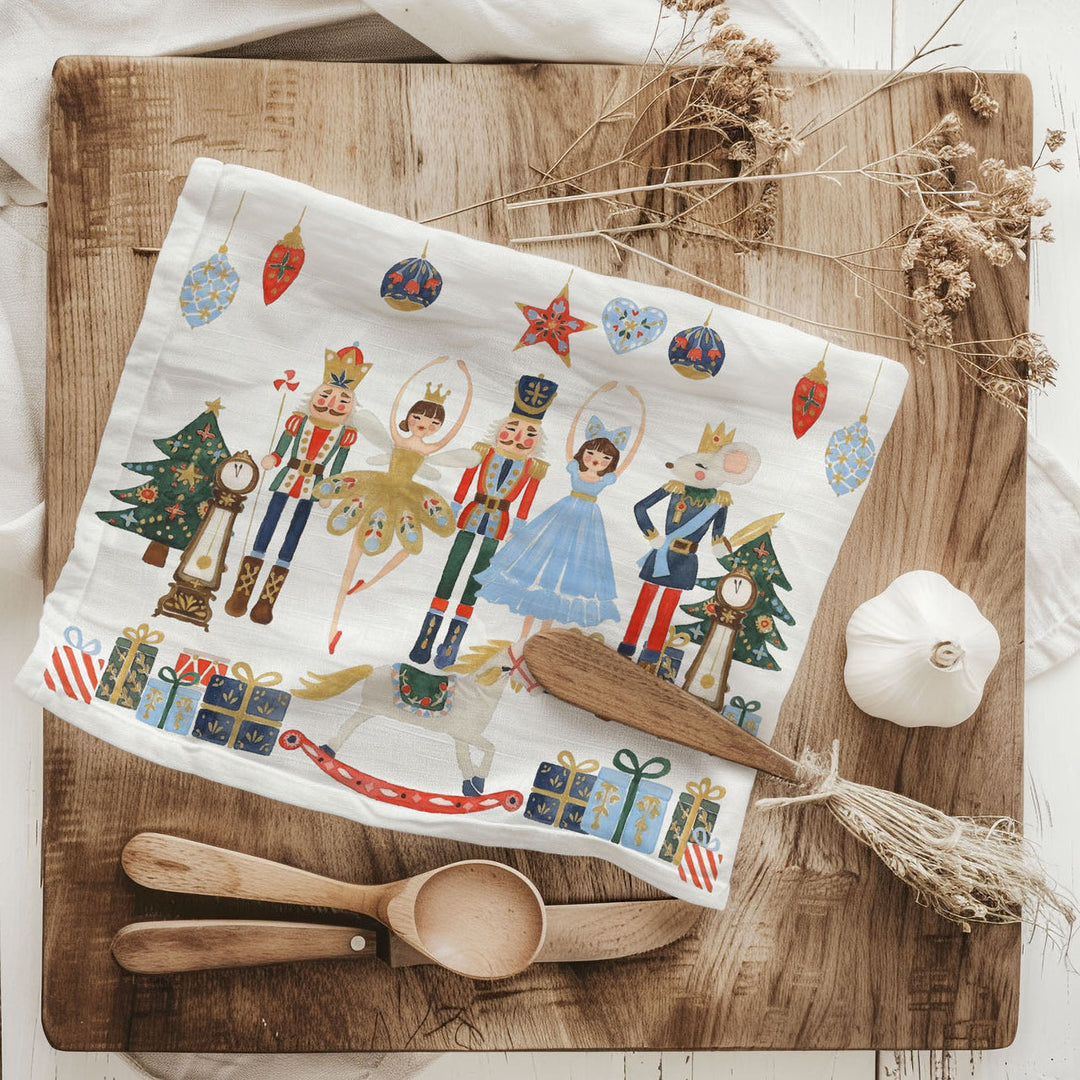 Nutcracker Blues Christmas Kitchen Tea Towel Holiday Decor Fun Gift for Friends