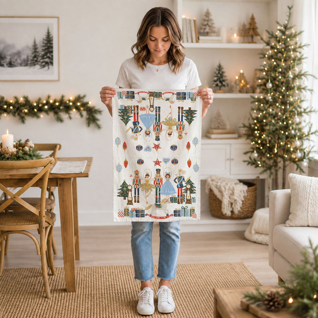 Nutcracker Blues Christmas Kitchen Tea Towel Holiday Decor Fun Gift for Friends