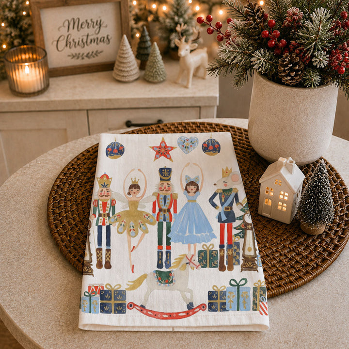 Nutcracker Blues Christmas Kitchen Tea Towel Holiday Decor Fun Gift for Friends
