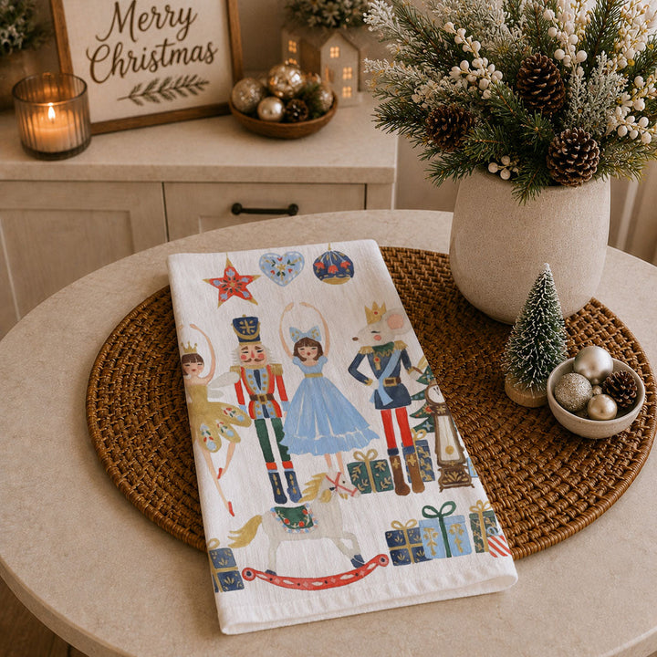 Nutcracker Blues Christmas Kitchen Tea Towel Holiday Decor Fun Gift for Friends