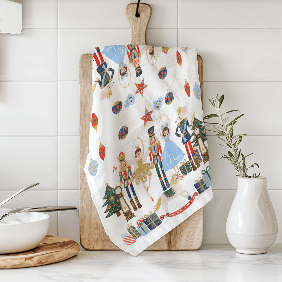 Nutcracker Blues Christmas Kitchen Tea Towel Holiday Decor Fun Gift for Friends