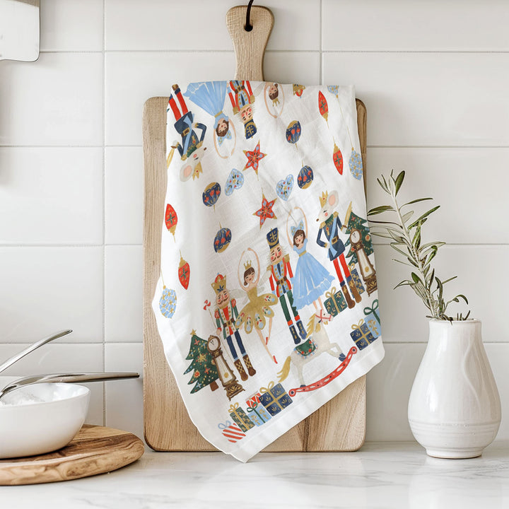 Nutcracker Blues Christmas Kitchen Tea Towel Holiday Decor Fun Gift for Friends