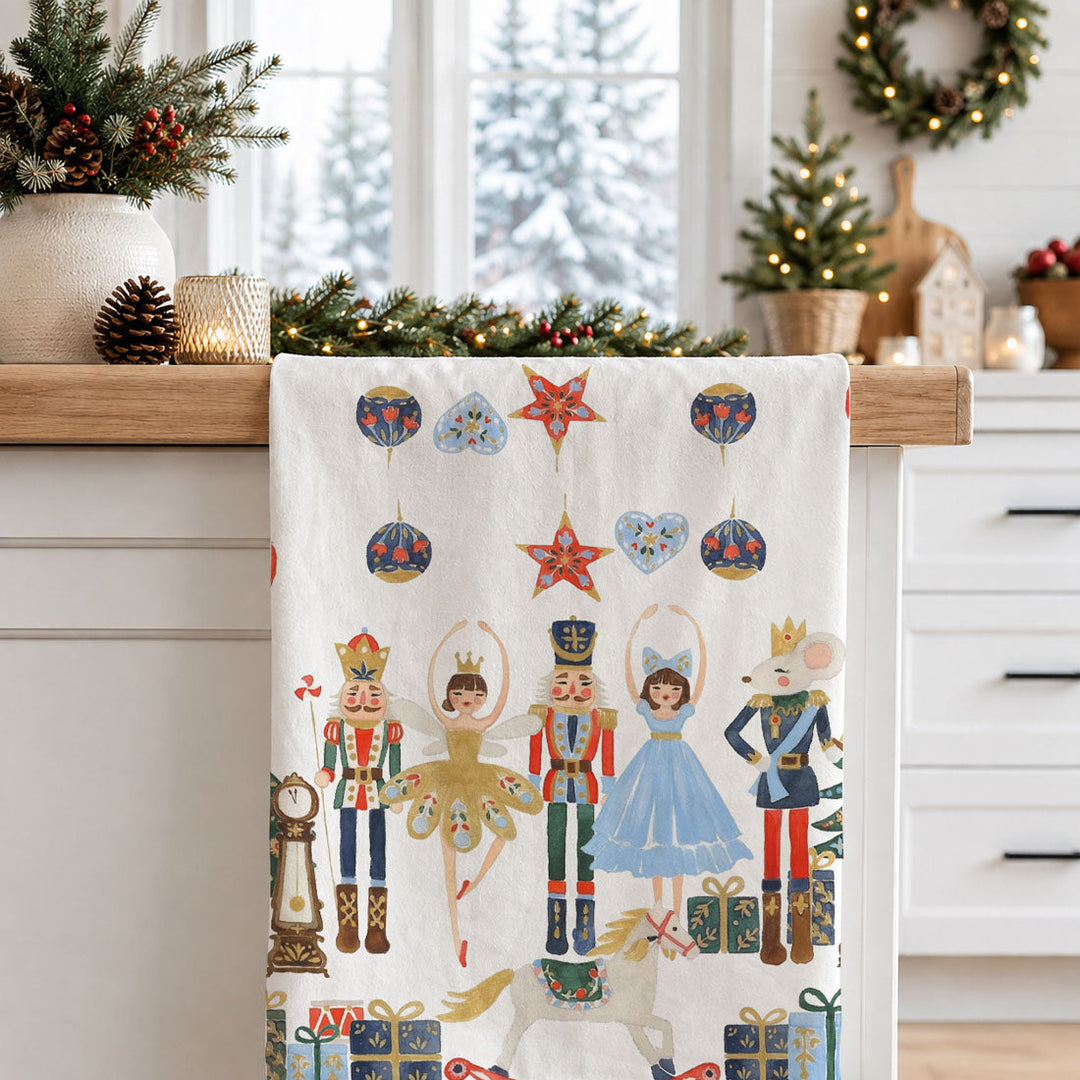 Nutcracker Blues Christmas Kitchen Tea Towel Holiday Decor Fun Gift for Friends