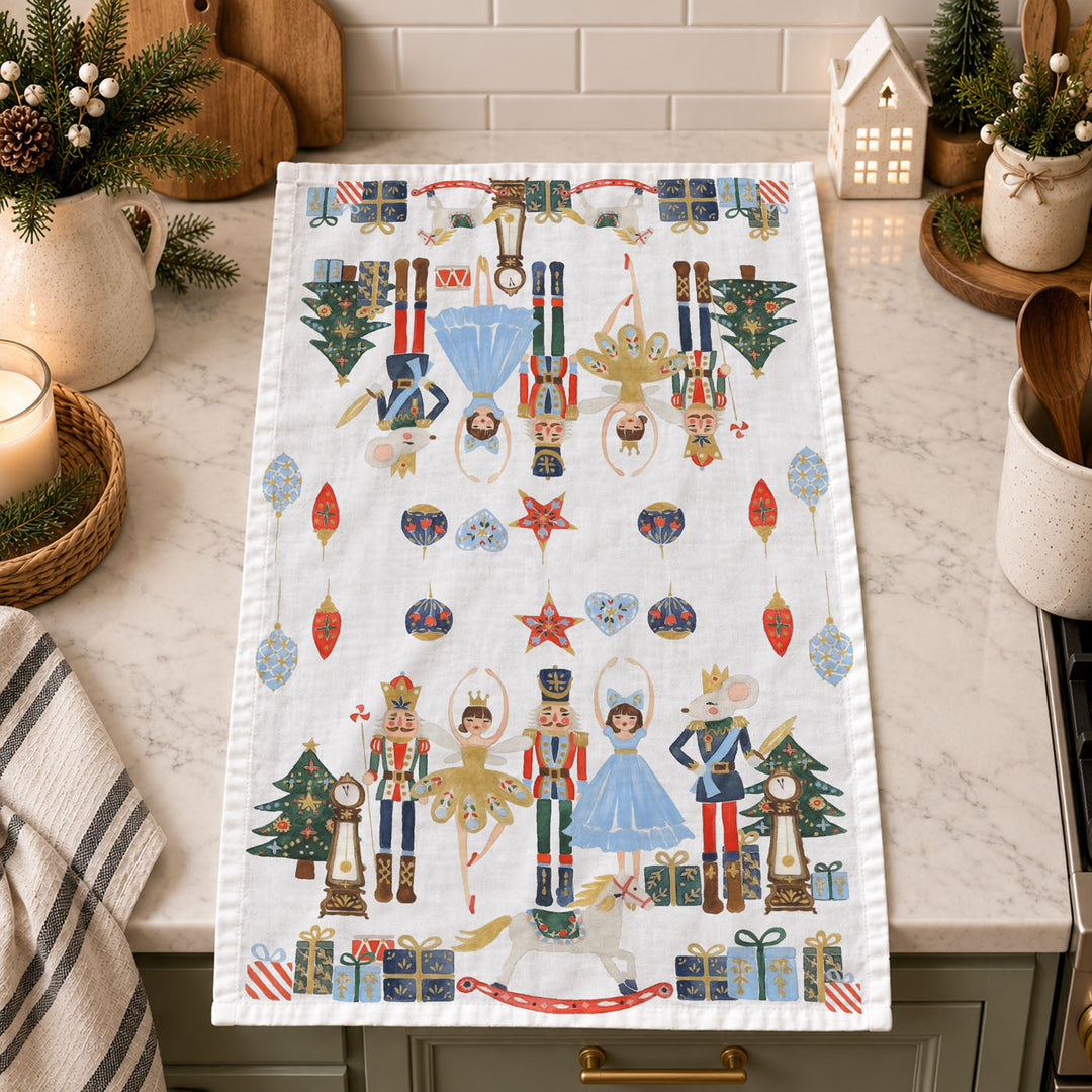 Nutcracker Blues Christmas Kitchen Tea Towel Holiday Decor Fun Gift for Friends