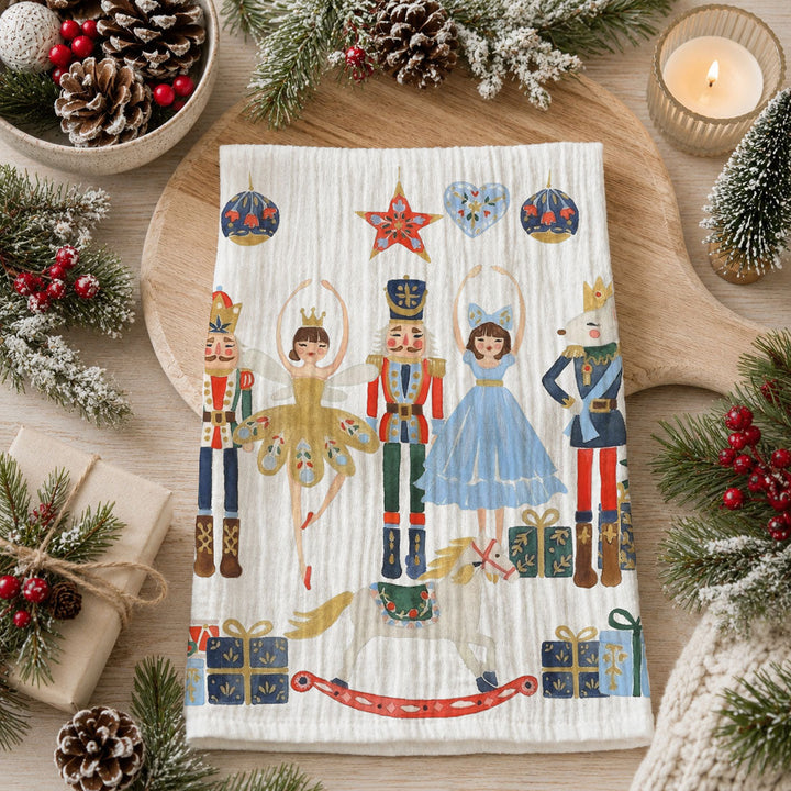 Nutcracker Blues Christmas Kitchen Tea Towel Holiday Decor Fun Gift for Friends