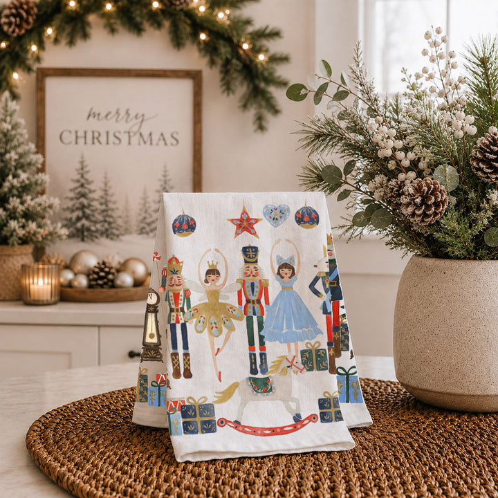 Nutcracker Blues Christmas Kitchen Tea Towel Holiday Decor Fun Gift for Friends