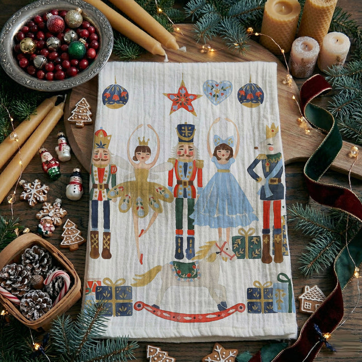 Nutcracker Blues Christmas Kitchen Tea Towel Holiday Decor Fun Gift for Friends