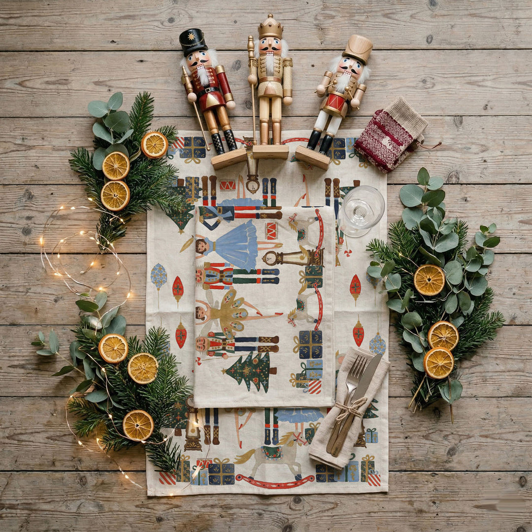 Nutcracker Blues Christmas Kitchen Tea Towel Holiday Decor Fun Gift for Friends