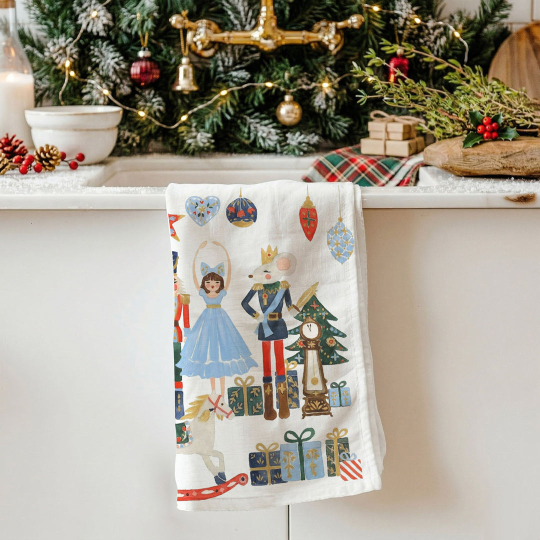 Nutcracker Blues Christmas Kitchen Tea Towel Holiday Decor Fun Gift for Friends