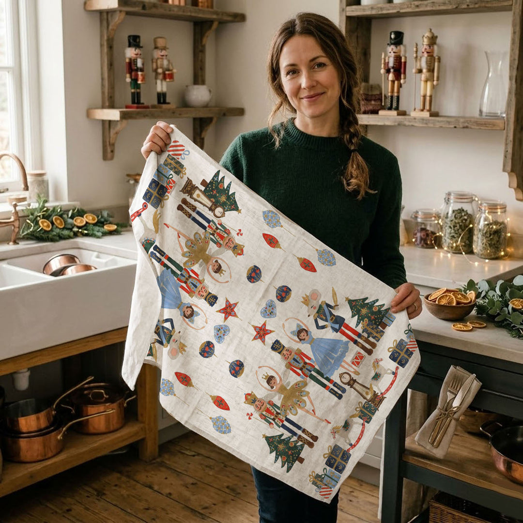 Nutcracker Blues Christmas Kitchen Tea Towel Holiday Decor Fun Gift for Friends