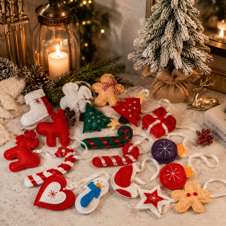 Felt Christmas Advent Calendar Reusable Holiday Countdown Decor Fun Holiday Gift
