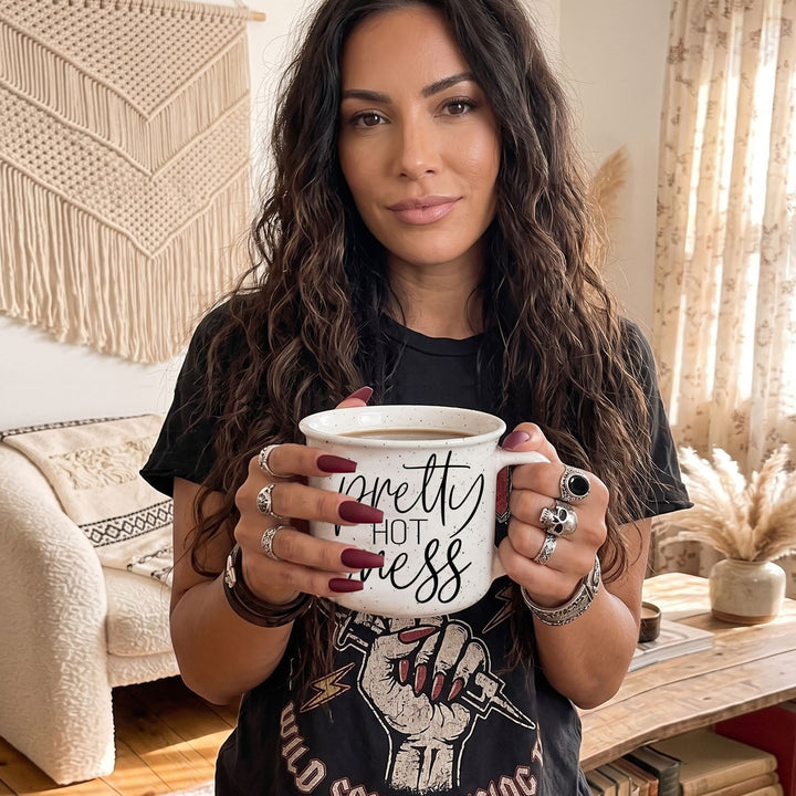 Pretty Hot Mess Ceramic Coffee Mug 14oz Double Sided Fun Gift for Coffee Lovers