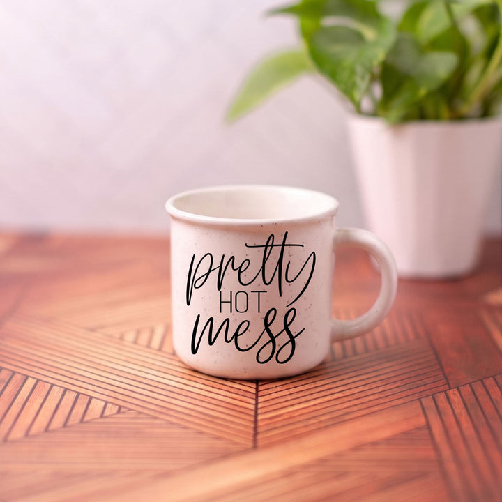 Pretty Hot Mess Ceramic Coffee Mug 14oz Double Sided Fun Gift for Coffee Lovers