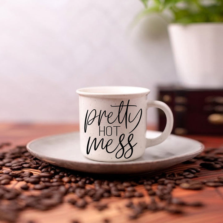 Pretty Hot Mess Ceramic Coffee Mug 14oz Double Sided Fun Gift for Coffee Lovers