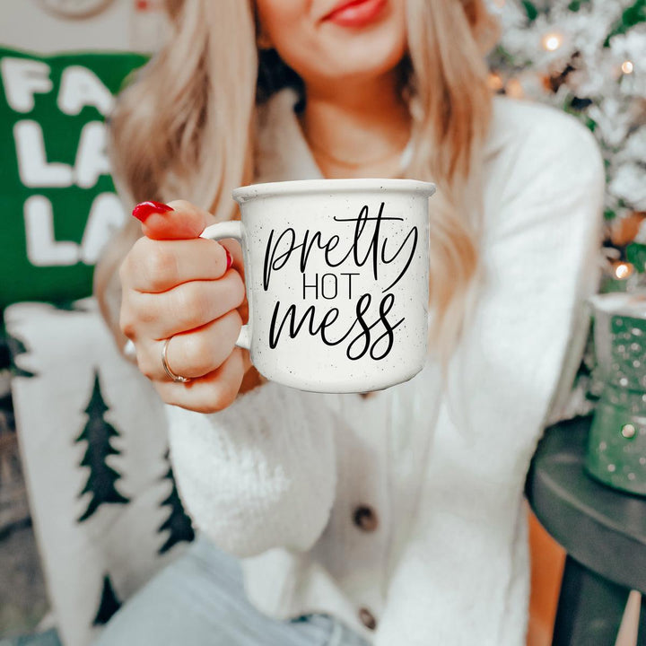 Pretty Hot Mess Ceramic Coffee Mug 14oz Double Sided Fun Gift for Coffee Lovers