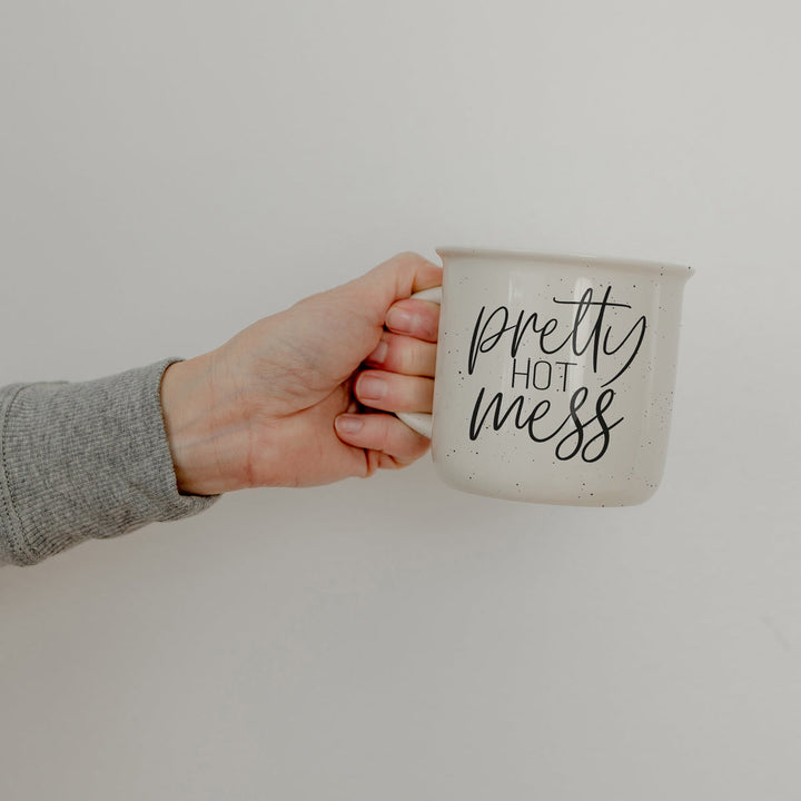 Pretty Hot Mess Ceramic Coffee Mug 14oz Double Sided Fun Gift for Coffee Lovers