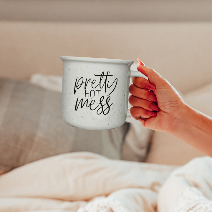 Pretty Hot Mess Ceramic Coffee Mug 14oz Double Sided Fun Gift for Coffee Lovers