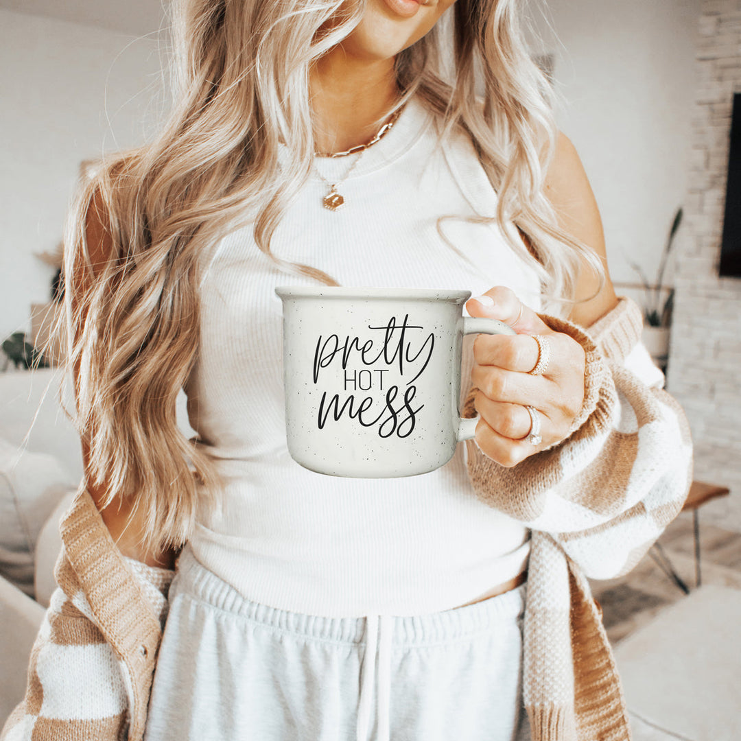 Pretty Hot Mess Ceramic Coffee Mug 14oz Double Sided Fun Gift for Coffee Lovers