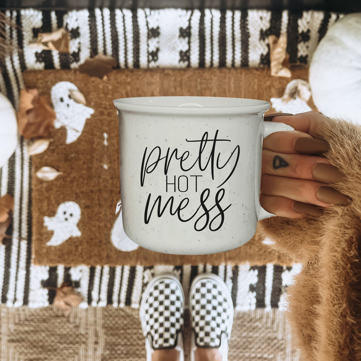 Pretty Hot Mess Ceramic Coffee Mug 14oz Double Sided Fun Gift for Coffee Lovers