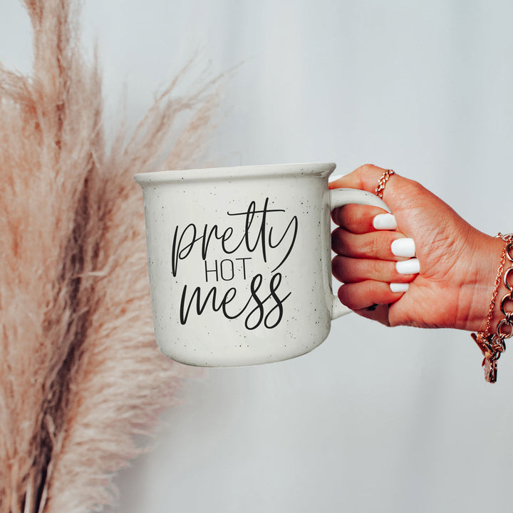 Pretty Hot Mess Ceramic Coffee Mug 14oz Double Sided Fun Gift for Coffee Lovers