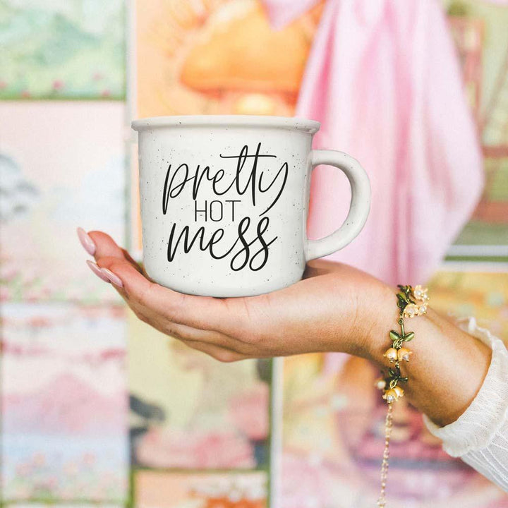 Pretty Hot Mess Ceramic Coffee Mug 14oz Double Sided Fun Gift for Coffee Lovers