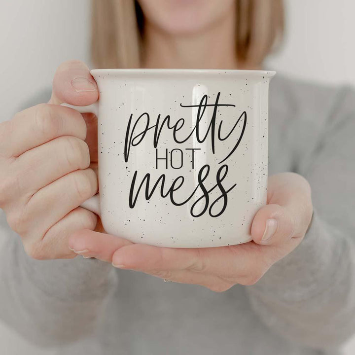 Pretty Hot Mess Ceramic Coffee Mug 14oz Double Sided Fun Gift for Coffee Lovers