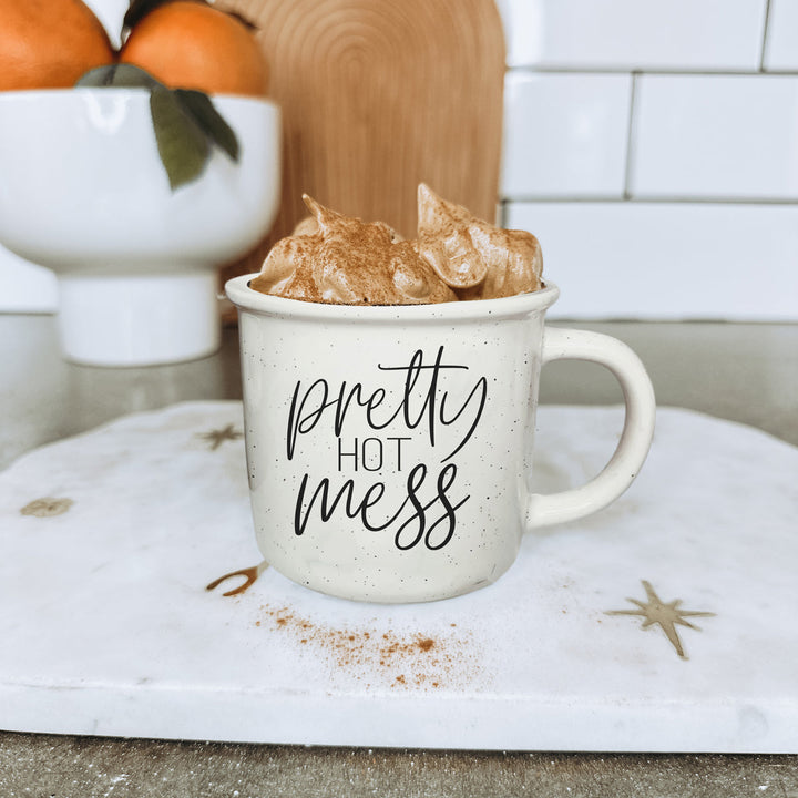 Pretty Hot Mess Ceramic Coffee Mug 14oz Double Sided Fun Gift for Coffee Lovers