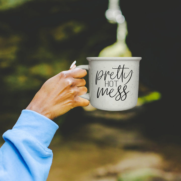 Pretty Hot Mess Ceramic Coffee Mug 14oz Double Sided Fun Gift for Coffee Lovers