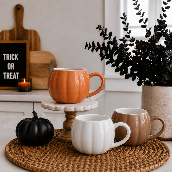 Pumpkin Shaped Ceramic Coffee Mug 16.8oz Fall Drinkware Great Gift for Friends