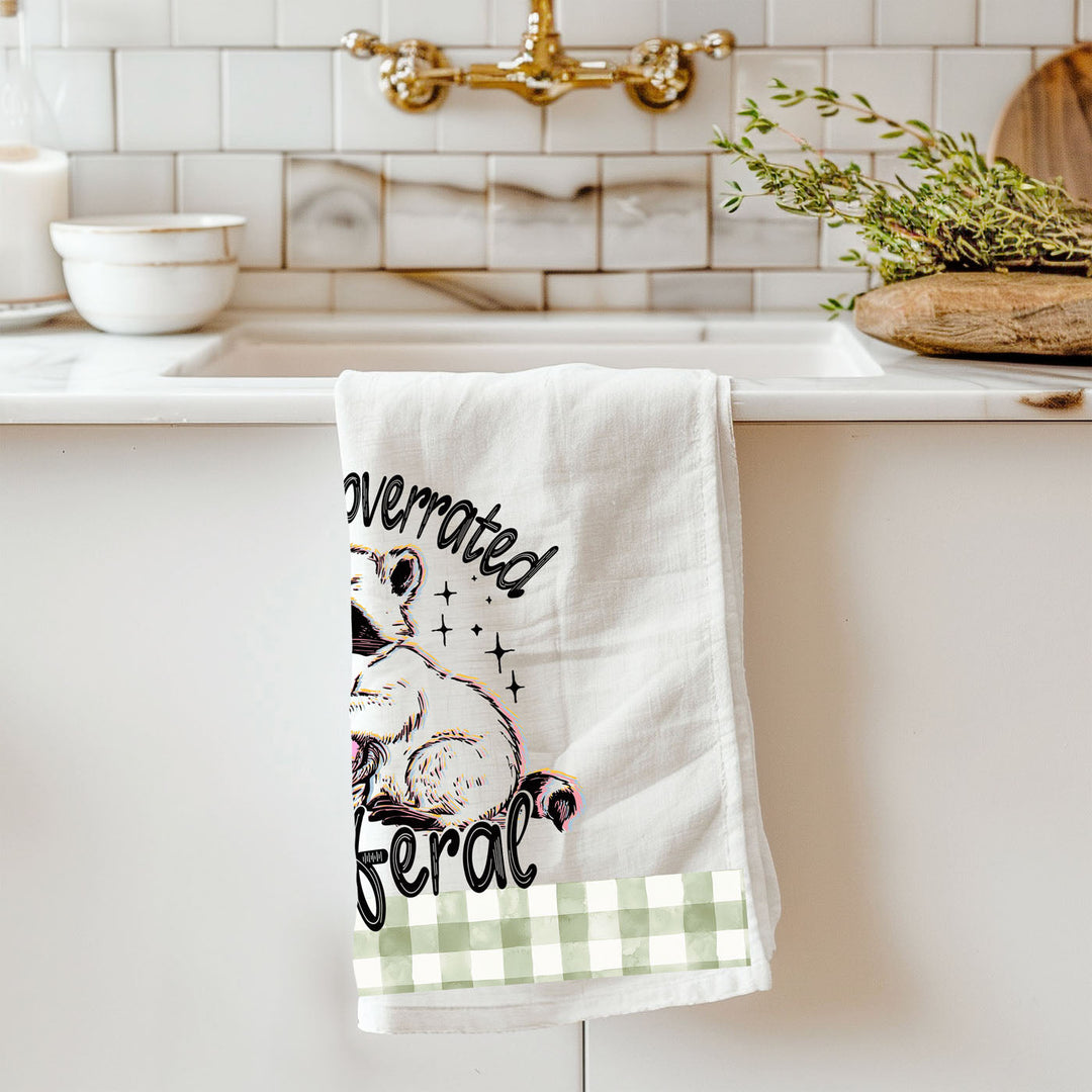 Stay Feral Raccoon Kitchen Tea Towel Funny Easter Fun Gift for Family &amp; Friends