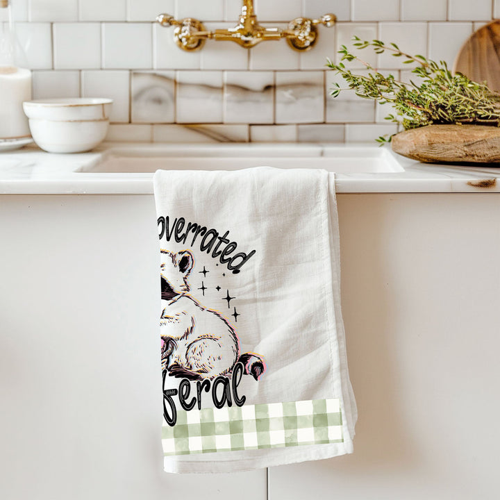 Stay Feral Raccoon Kitchen Tea Towel Funny Easter Fun Gift for Family &amp; Friends