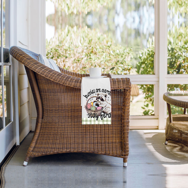 Stay Feral Raccoon Kitchen Tea Towel Funny Easter Fun Gift for Family &amp; Friends