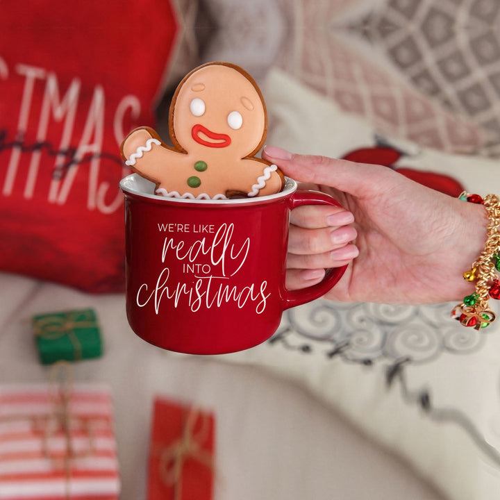 Really Into Christmas Funny Ceramic Coffee Mug 14oz Holiday Fun Gift for Friends
