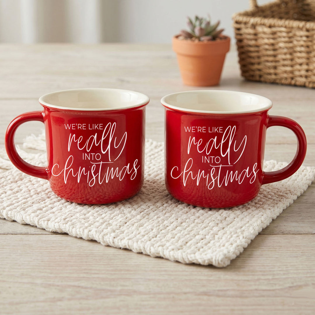 Really Into Christmas Funny Ceramic Coffee Mug 14oz Holiday Fun Gift for Friends