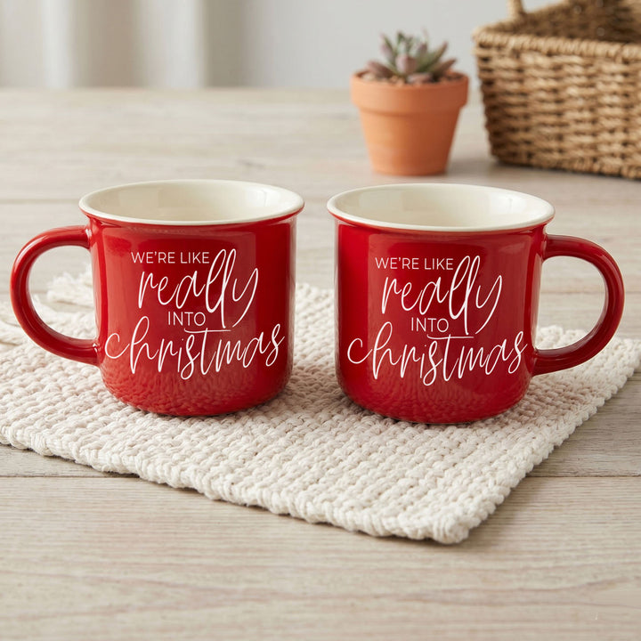Really Into Christmas Funny Ceramic Coffee Mug 14oz Holiday Fun Gift for Friends