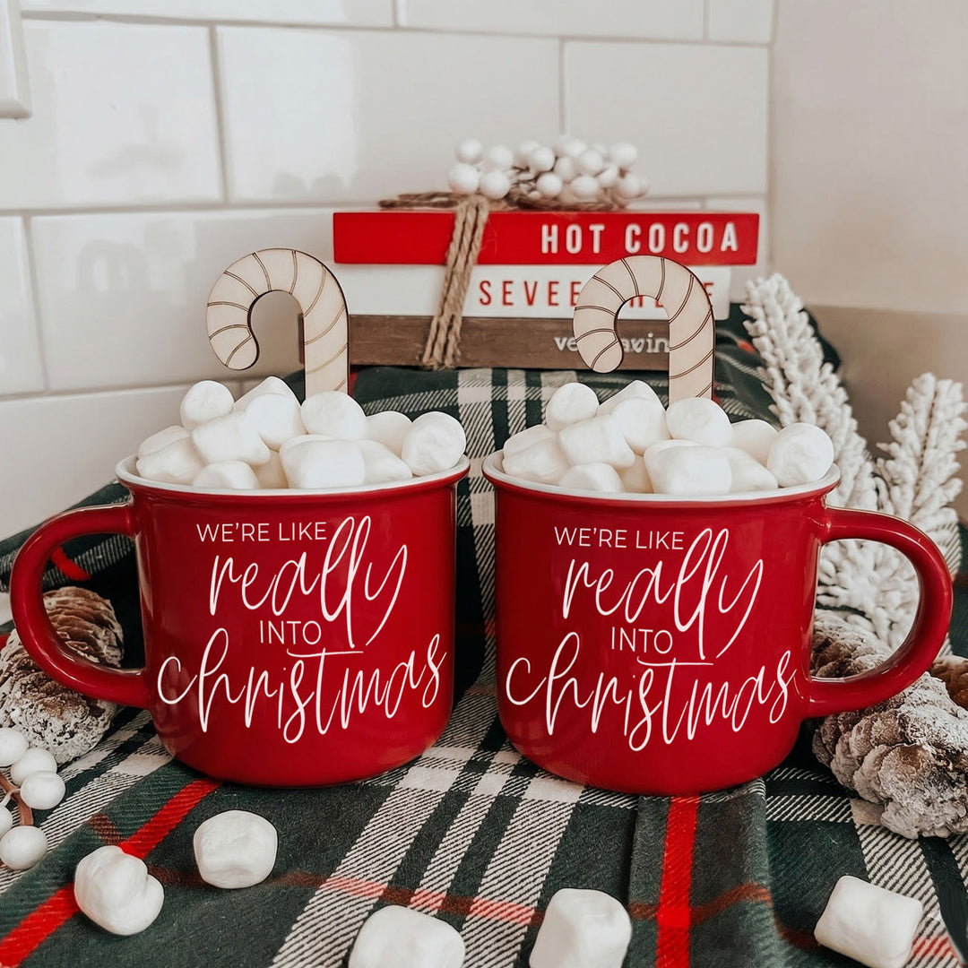 Really Into Christmas Funny Ceramic Coffee Mug 14oz Holiday Fun Gift for Friends
